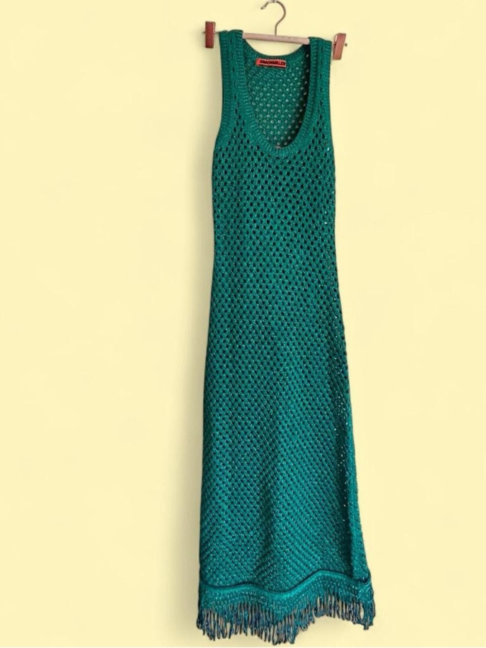 Simon Miller Roca Dress | Green Crochet Fringe Midi Dress - Women - Size Small - Picture 2 of 6